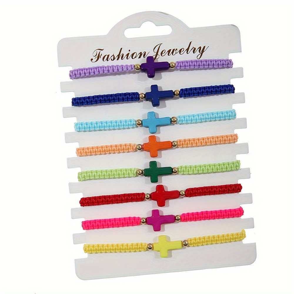 8 Ethnic-Style Handcrafted Braided Rope Bracelet Set
